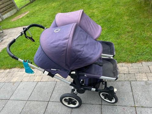 Bugaboo Donkey Duo, Kinderen en Baby's, Kinderwagens en Combinaties, Gebruikt, Kinderwagen, Bugaboo, Duowagen, Luchtbanden, Met reiswieg