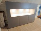 3-DELIGE RAAMSPOT DONKERGRIJZE LED, Huis en Inrichting, Kasten | Vitrinekasten, Ophalen, VITRINE BUFFET, 150 tot 200 cm, Teakhout