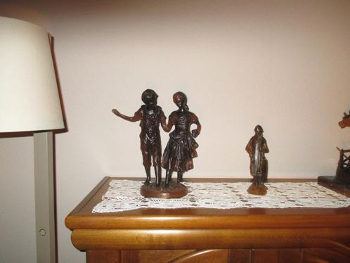 Bronzen groep - 45 cm - A. Moreau, Antiek en Kunst, Antiek | Brons en Koper, Brons, Ophalen