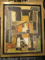 olie op doek 1976 abstract, Antiek en Kunst, Verzenden