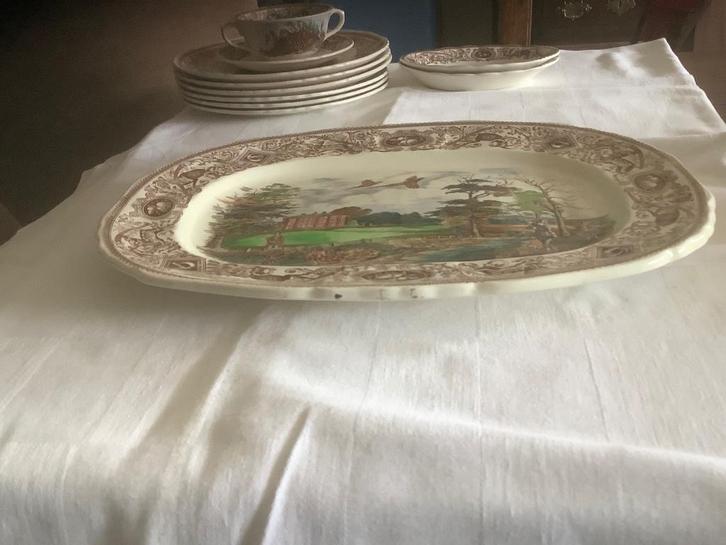 Prachtig Engels servies GAMEBIRDS 12 personen, Antiek en Kunst, Antiek | Servies compleet, Ophalen