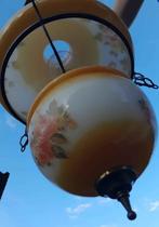 Vintage hanglamp met bloemenprint, Huis en Inrichting, Ophalen, Gebruikt, Glas, Minder dan 50 cm