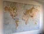 Grote wereldkaart op canvas, Huis en Inrichting, Ophalen, Oorspronkelijke maker, 125 cm of meer, 75 cm of meer