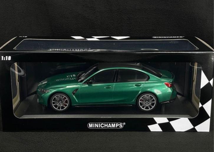 BMW M3 Saloon G80 1:18 Minichamps Isle of Man Groen, Hobby en Vrije tijd, Modelauto's | 1:18, Nieuw, Auto, MiniChamps, Ophalen of Verzenden