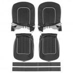 Triumph TR3 Stoel bekleding zwart leer met witte bies  SCL61, Auto-onderdelen, Interieur en Bekleding, -, Overige automerken, -