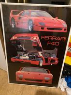 Ferrari F40 poster in kader, Verzamelen, Ophalen, Rechthoekig Staand, Met lijst, Deurposter of groter