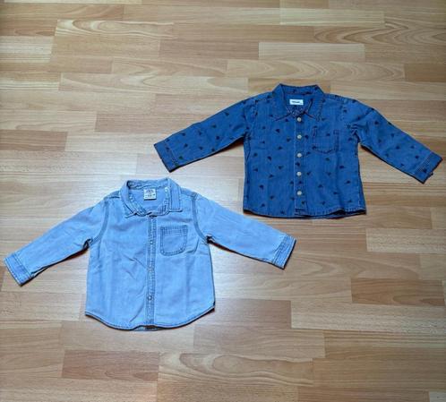 Babykleding - Jeans hemdjes, Kinderen en Baby's, Babykleding | Maat 86, Gebruikt, Jongetje, Overhemdje of Bloesje, Ophalen