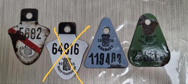 Fietsplaten emaille / 5stuks., Verzamelen, Speldjes, Pins en Buttons, Ophalen of Verzenden