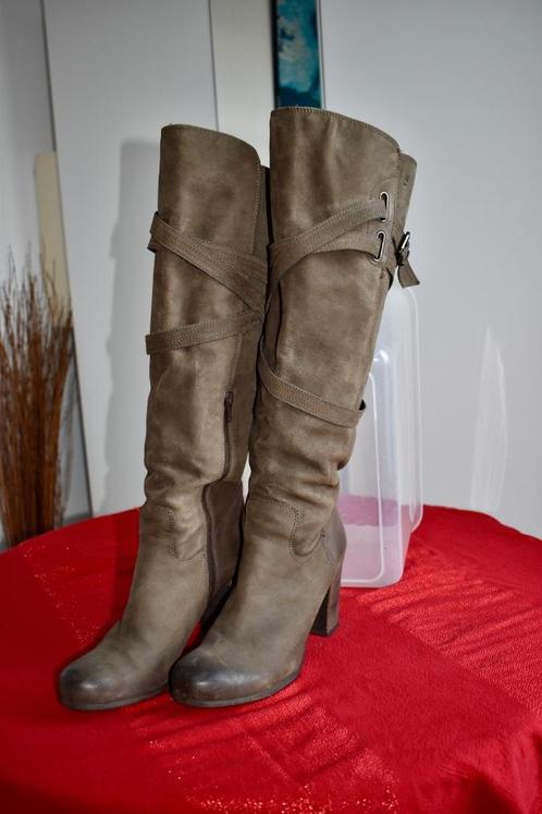 Beoriginal - Lange Donkerbruine Suède Leren Dameslaarzen: 40, Kleding | Dames, Schoenen, Zo goed als nieuw, Hoge laarzen, Bruin