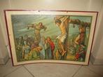 Belle photo d'école - Le Christ meurt sur la croix, Antiquités & Art, Enlèvement ou Envoi