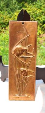 plaque mural cuivre rouge decor deux poissons, Antiquités & Art, Enlèvement ou Envoi, Cuivre