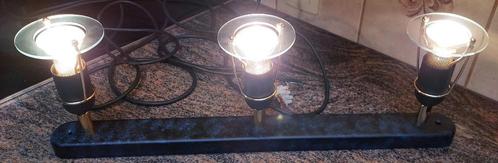 Massive - Plafondlamp incl. 3 spots & 2 nieuwe reservespots, Huis en Inrichting, Lampen | Plafondlampen, Zo goed als nieuw, Glas