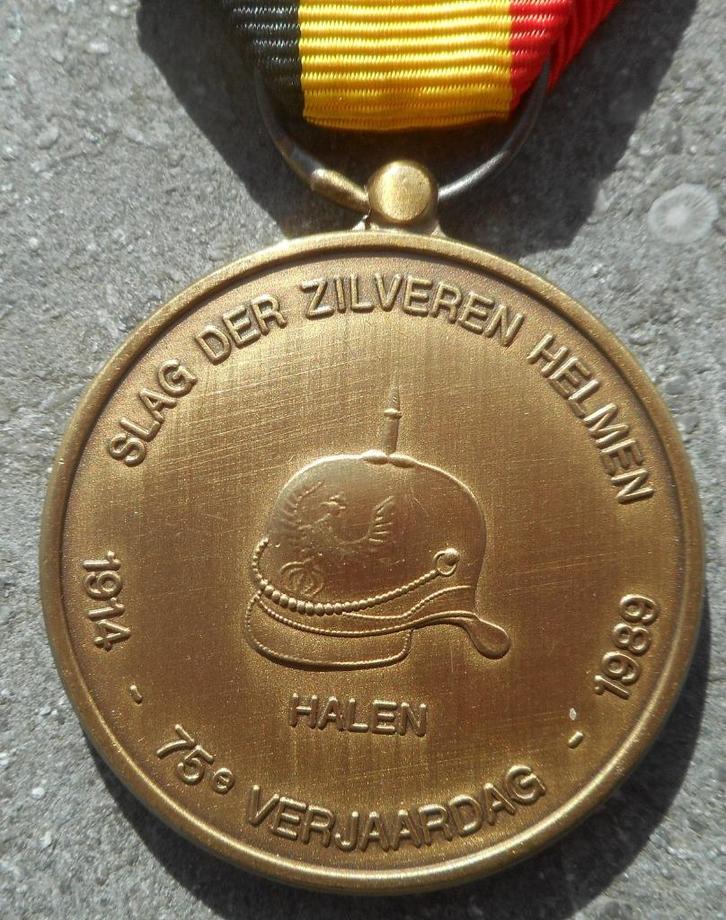 BELGIQUE: MEDAILLE DE LA BATAILLE DES CASQUES D'ARGENT, Verzamelen, Militaria | Algemeen, Landmacht, Lintje, Medaille of Wings