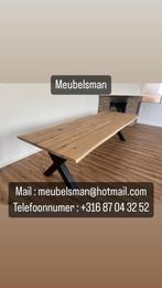 LUXE SALONTAFEL unieke houten Eikentafel met stalen frame, Huis en Inrichting, Tafels | Salontafels, Nieuw, Ophalen of Verzenden