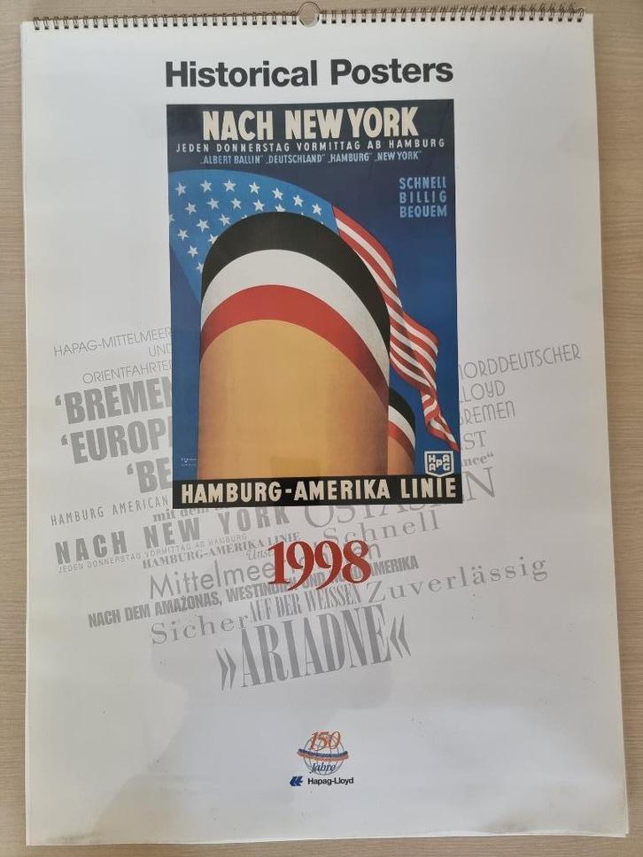 Historical Posters 1998 Hapag Lloyd, Antiek en Kunst, Kunst | Designobjecten, Ophalen