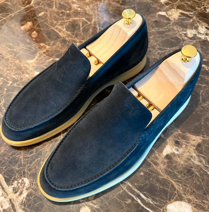 Loro Piana Summer Walk Navy-Suède maat 43, Kleding | Heren, Schoenen, Zo goed als nieuw, Loafers, Blauw, Ophalen of Verzenden