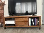 Teak/massief houten tv-meubel, Huis en Inrichting, Tafels | Salontafels, Ophalen, 100 tot 150 cm, 50 tot 100 cm, Zo goed als nieuw