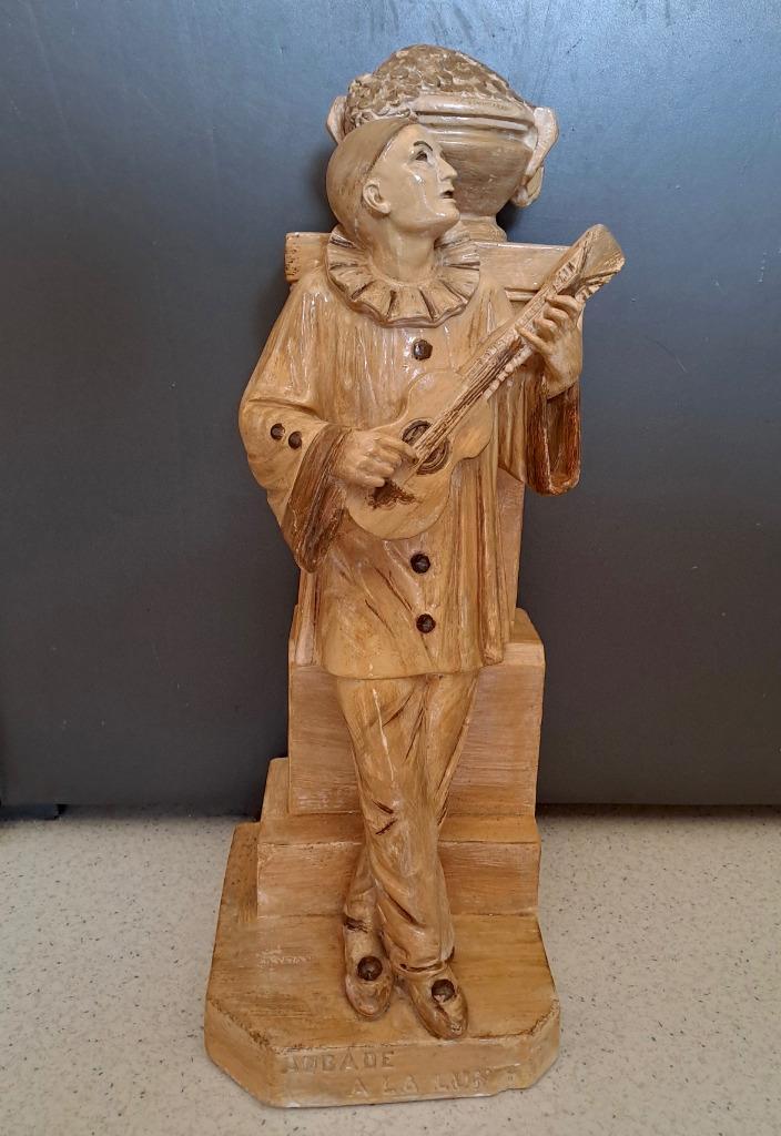 Grand Pierrot in jugendstil-pleisterwerk - Aubade à la Lune, Antiek en Kunst, Curiosa en Brocante, Ophalen