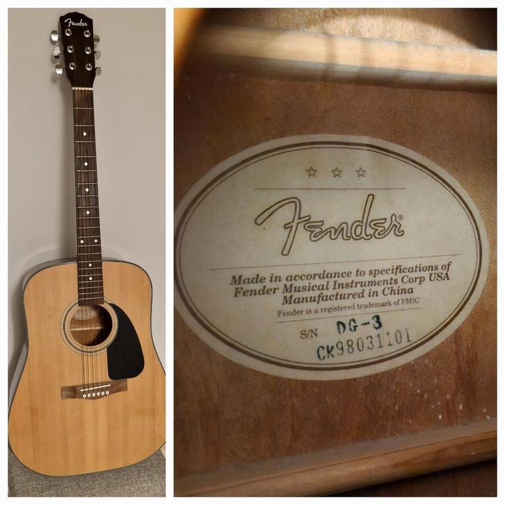 Fender akoestische gitaar, Muziek en Instrumenten, Snaarinstrumenten | Gitaren | Akoestisch, Zo goed als nieuw, Ophalen