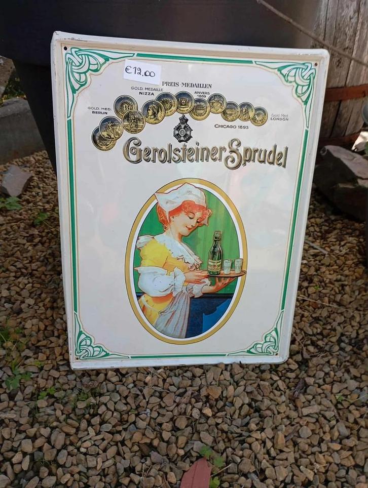 Blikken bord Gerolsteiner, Verzamelen, Overige Verzamelen, Zo goed als nieuw, Verzenden