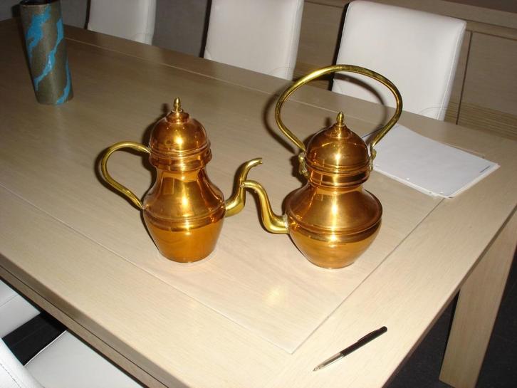 2 koperen koffiekannen, Antiek en Kunst, Antiek | Brons en Koper, Koper, Ophalen of Verzenden