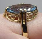 Bague Art Déco ancienne avec topaze bleue, 1920, Envoi, Or, Bague, Avec pierre précieuse