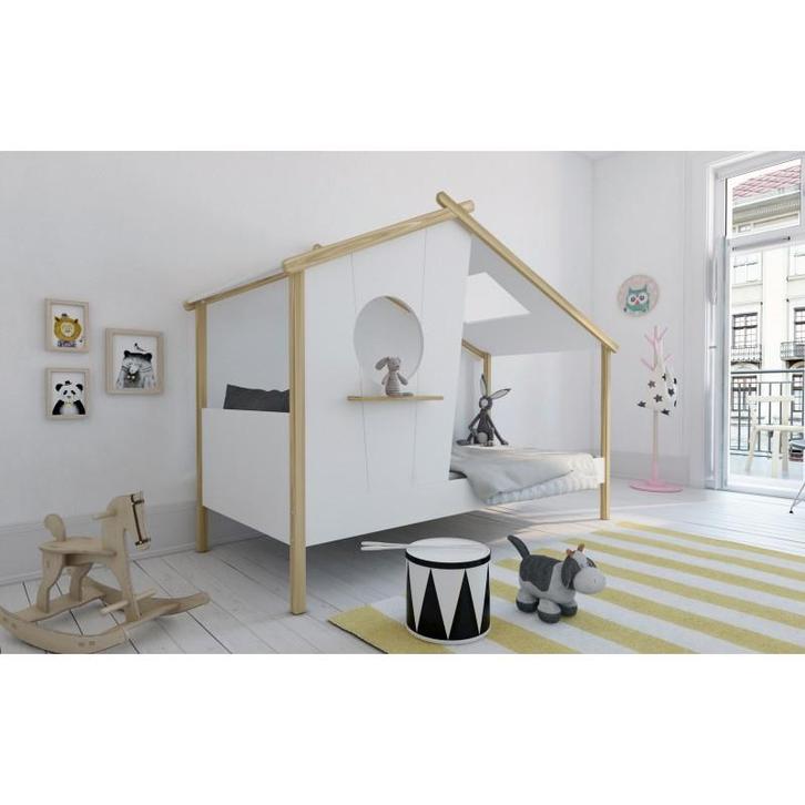 Amelie huisbed - 90x200 - Wit, Kinderen en Baby's, Kinderkamer | Bedden