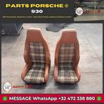 Porsche 930 stoelen (1975) beige leer met „Tartan” -stof, Ophalen, Gebruikt, Porsche