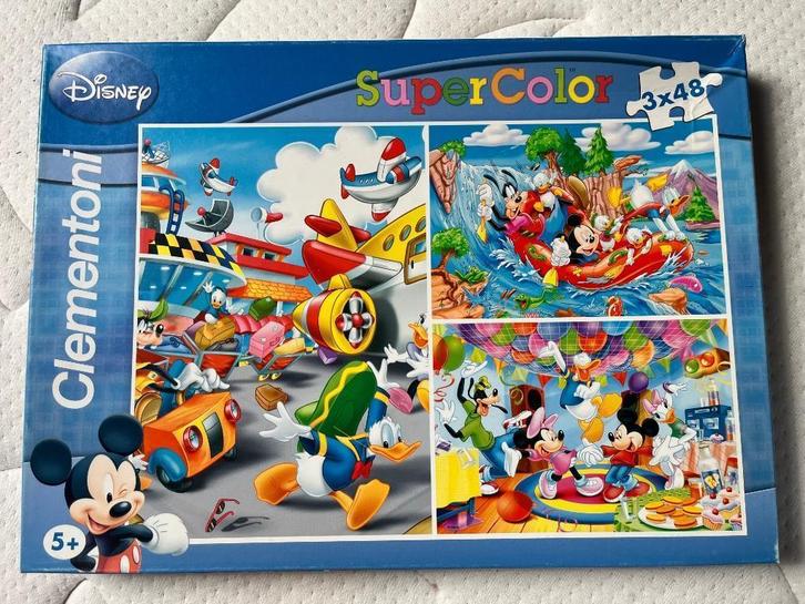 Puzzle Clementoni Super Color Disney Mickey - 3x 48 pcs - 5+, Kinderen en Baby's, Speelgoed | Kinderpuzzels, Zo goed als nieuw