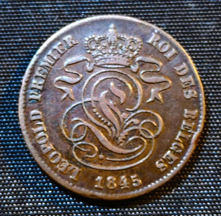 2 cent 1845 (F. punt) - Leopold I, Postzegels en Munten, Munten | België, Losse munt, Verzenden