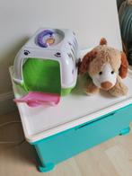 Pluche hondje met draagmandje, Kinderen en Baby's, Speelgoed | Knuffels en Pluche, Ophalen of Verzenden, Zo goed als nieuw