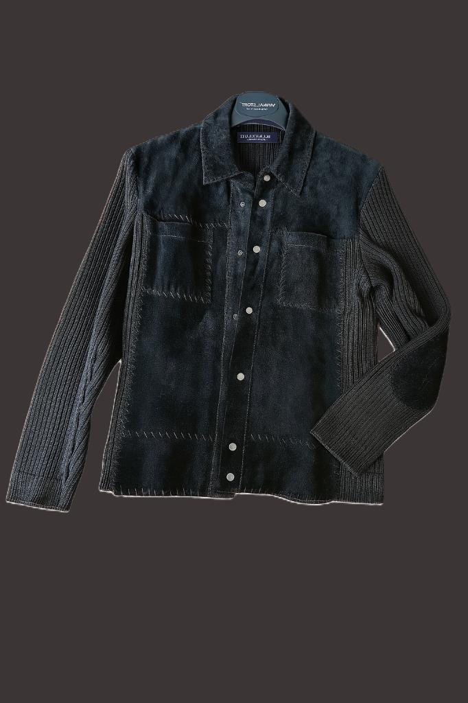 Marina Sport (Marina Rinaldi) leren breisel jas maat M, Kleding | Heren, Jassen | Winter, Gedragen, Maat 48/50 (M), Zwart, Ophalen of Verzenden