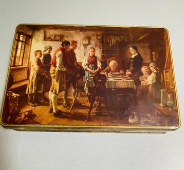 Mooie blikken opbergdoos met tafereel print B.Vautier beschikbaar voor biedingen