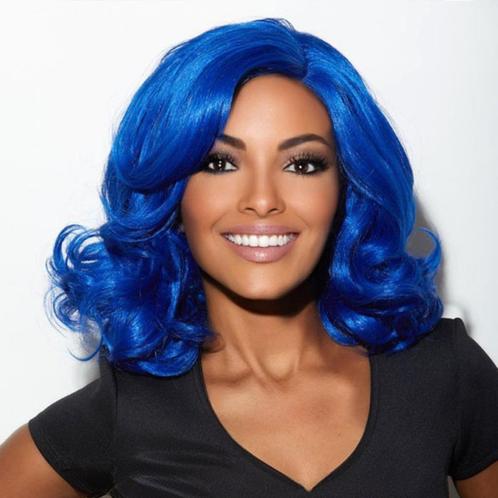 Lace front Diva / Drag pruik groot volume Reagan Regal Blue, Handtassen en Accessoires, Uiterlijk | Haarverzorging, Nieuw, Pruik of Haarverlenging