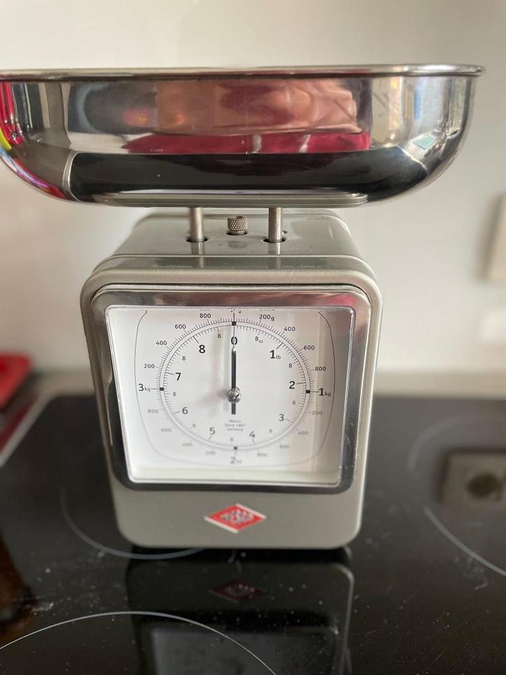 WESCO design WEEGSCHAAL met KLOK in PERFECTE STAAT!, Huis en Inrichting, Keuken | Keukenbenodigdheden, Zo goed als nieuw, Ophalen of Verzenden
