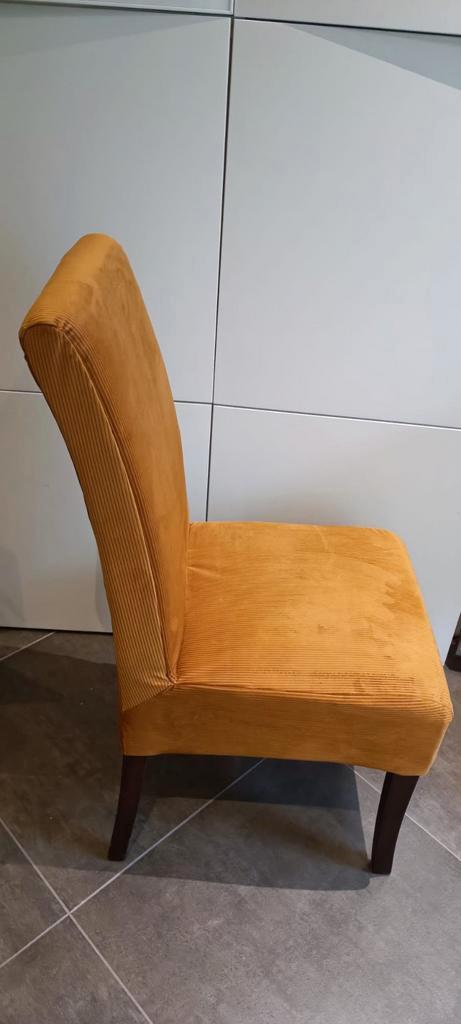 6 eetkamer stoelen, Huis en Inrichting, Stoelen, Zo goed als nieuw, Vijf, Zes of meer stoelen, Hout, Stof, Overige kleuren, Ophalen