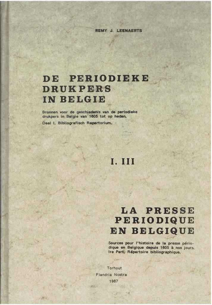 De periodieke drukpers in Belgie. Bronnen - 1987, Boeken, Geschiedenis | Stad en Regio, Gelezen, Ophalen of Verzenden