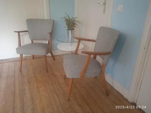 Zilver grijs Retro Vintage design setje stoelen 2, Antiek en Kunst, Curiosa en Brocante, Ophalen