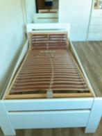 Wit eenpersoonsbed, Huis en Inrichting, Slaapkamer | Bedden, Ophalen, Gebruikt, 90 cm, Eenpersoons