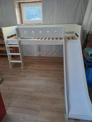 Flexa bed 90x200 met glijbaan+prinsessendecor - goede staat beschikbaar voor biedingen
