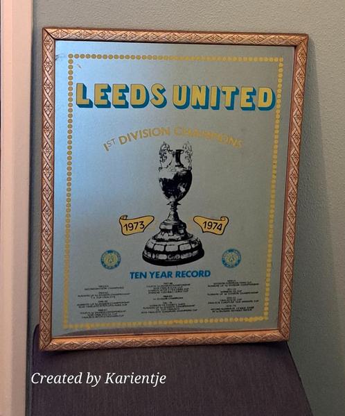 Spiegel Leeds United - 1st Division Champions 1973-1974, Huis en Inrichting, Woonaccessoires | Wanddecoraties, Gebruikt, Ophalen
