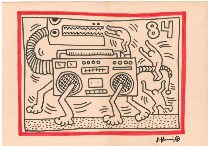 Keith Haring Artwork, Antiquités & Art, Art | Peinture | Moderne, Enlèvement ou Envoi