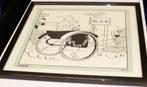 beau dessin de Tintin encadré 31 X 31 cm, 1960 tot 1980, Ophalen of Verzenden, Zo goed als nieuw, Prent