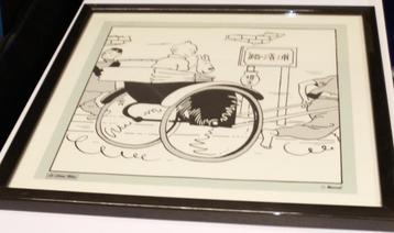 beau dessin de Tintin encadré 31 X 31 cm, Enlèvement ou Envoi, Gravure, Comme neuf, Autres sujets/thèmes