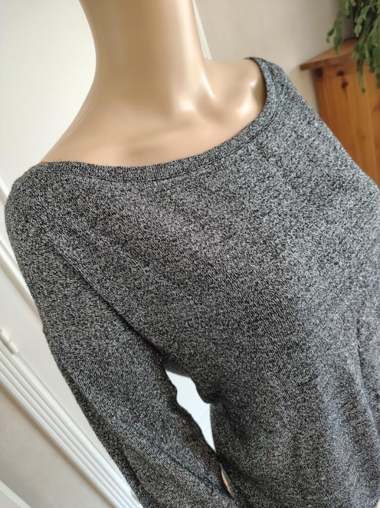 vintage ' zilveren ' blousje longsleeve, Ophalen of Verzenden, Zo goed als nieuw, Maat 38/40 (M)