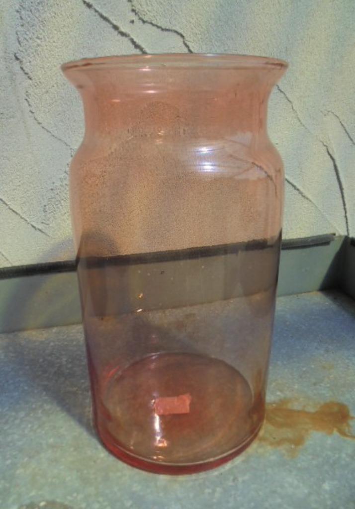 VAAS GLAS MELKBUS OUDROZE 29 CM DIA 16 CM NIEUW, Huis en Inrichting, Woonaccessoires | Vazen, Nieuw, Overige kleuren, Minder dan 50 cm