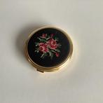 vintage petit point poederdoosje met spiegeltje, Ophalen of Verzenden