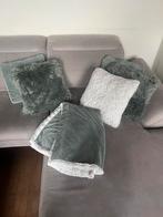 Set 5 kussens + 1 plaid, Ophalen of Verzenden, Gebruikt