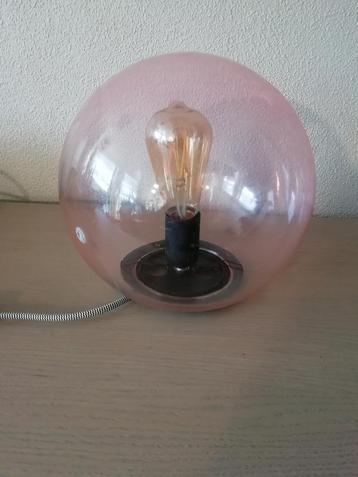 Tafellamp roze rookglas ikea lamp 75wt beschikbaar voor biedingen