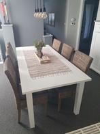 stoelen ROTAN en tafel wit, Huis en Inrichting, Ophalen, Bruin, Riet of Rotan, Zo goed als nieuw